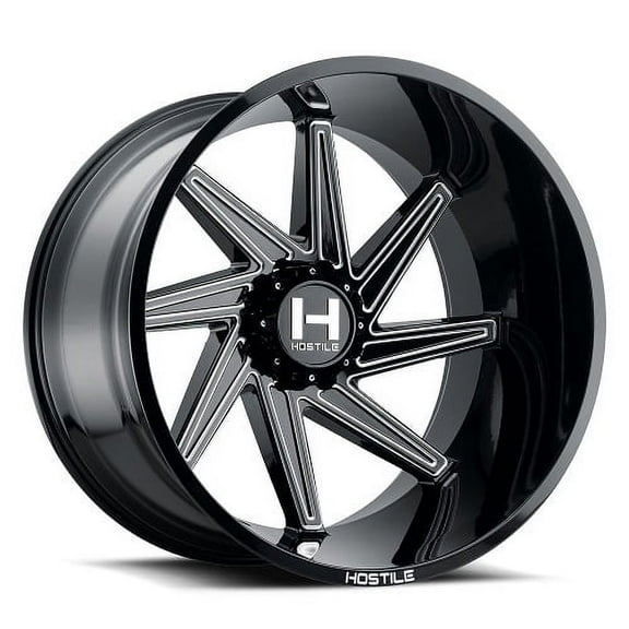22x12 Hostile H119 DAGR Blade Cut (Gloss Black Milled) RIGHT Wheel 8x170 (-44mm)