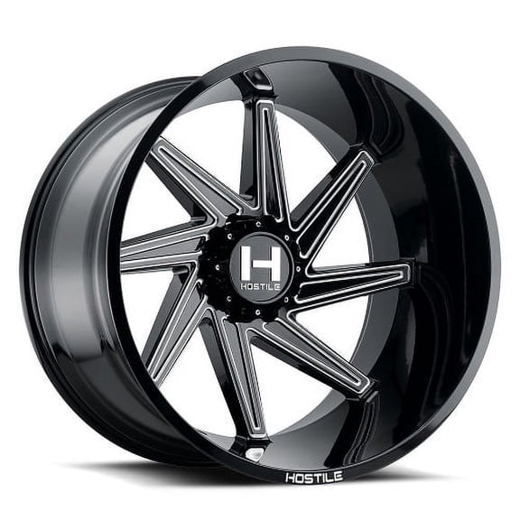 22x12 Hostile H119 DAGR Blade Cut (Gloss Black Milled) RIGHT Wheel 8x6.5 (-44mm)