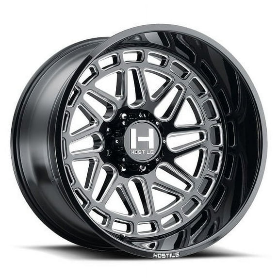 22x12 Hostile H122 Reaper Blade Cut (Gloss Black & Milled) Wheel 6x5.5 (-44mm)