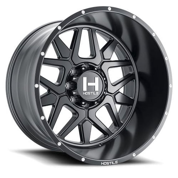 22x12 Hostile H128 Diablo Asphalt (Satin Black) Wheel 8x6.5 (-44mm)
