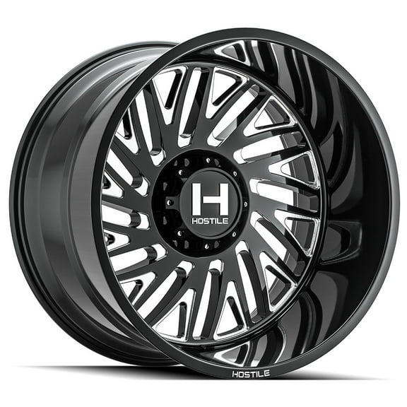 22x12 Hostile H131 Syclone Blade Cut (Black Milled) Wheel 8x170 (-44mm)