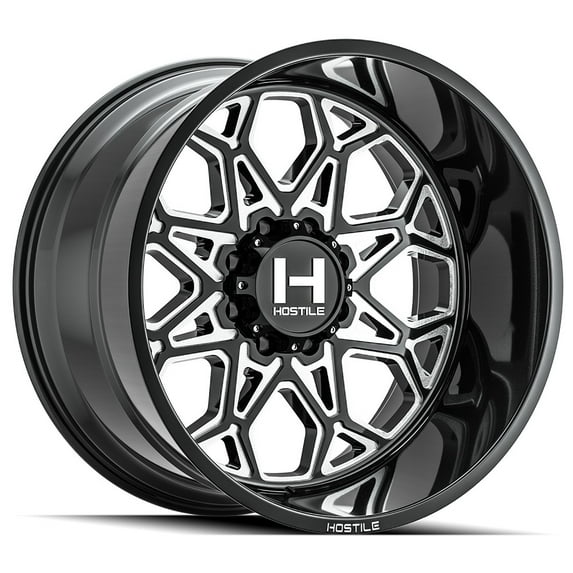22x12 Hostile H132 Anvil Blade Cut (Black Milled) Wheel 8x180 (-44mm)
