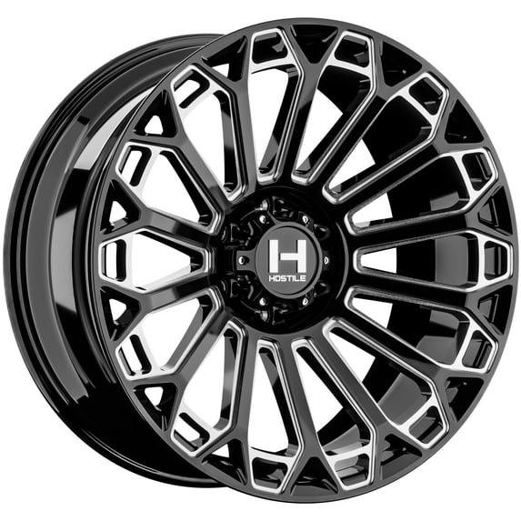 22x12 Hostile H142 Warrior Blade Cut (Black Milled) Wheel 6x5.5 (-44mm)