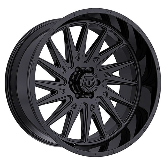 1 TIS 22x12 8X6.50 -44 547B Gloss Black w/Milled Lip Logo Wheel Rim