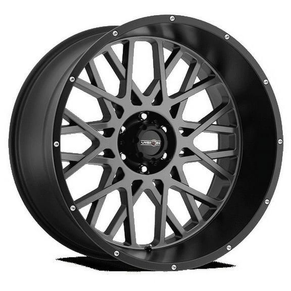 22" Vision 412 Rocker Anthracite Satin Black Lip Wheel 22x12 8x6.5 Rim -51mm