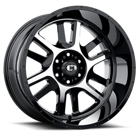 Vision Off-Road Split 22x12 8x180 -51et Gloss Black Machined Face Wheel