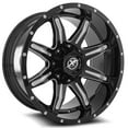 thumbnail image 1 of 22x12 XF Off-Road XF-215 Gloss Black & Milled Wheel 5x5/5x5.5 (-44mm), 1 of 2