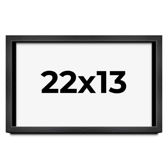 22x13 Frame Black Charcoal Grey Wood Textured Picture Frame | 0.75 Inch Moulding Width | Gunmetal