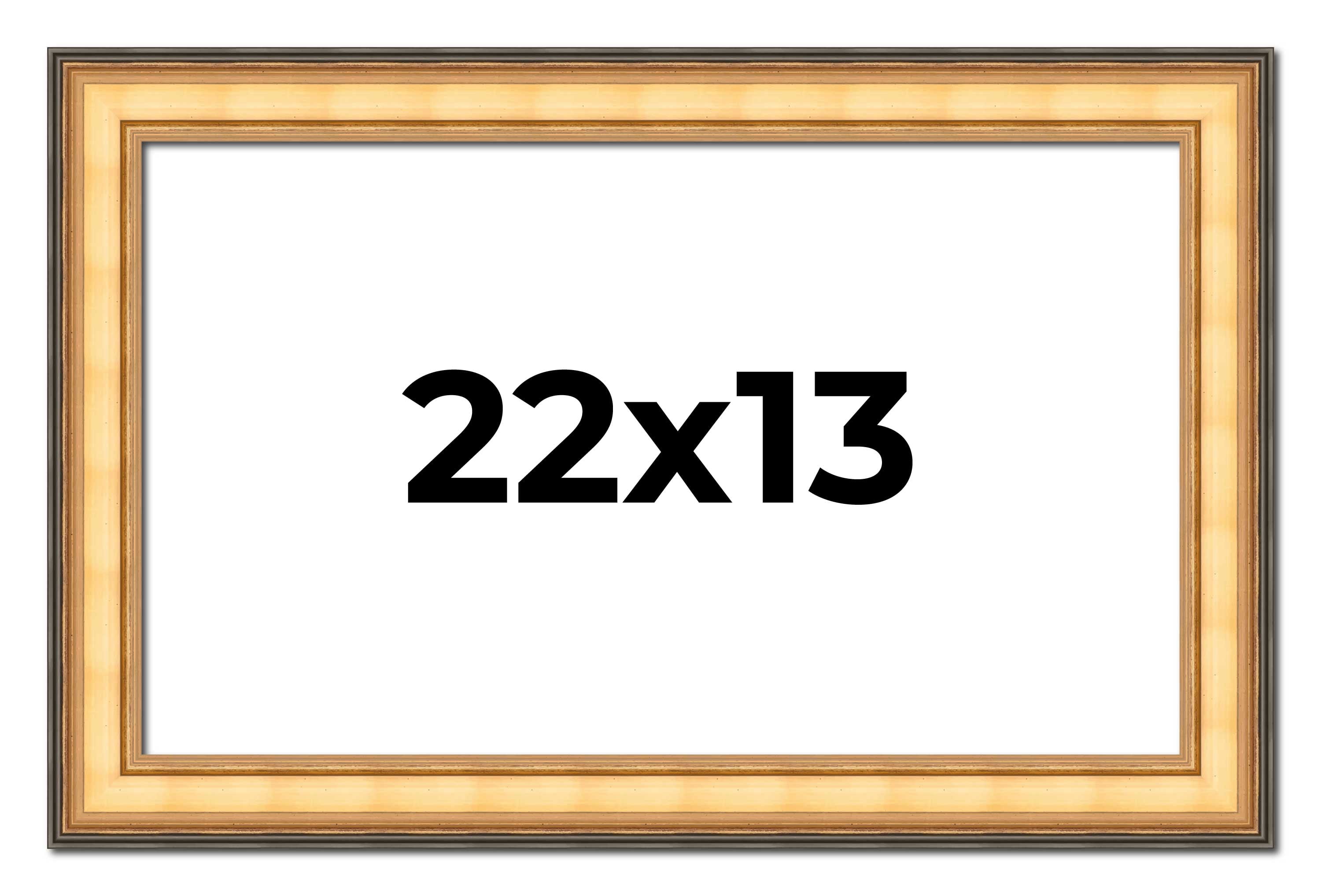 22x13 Frame Gold Plein Aire Solid Wood Picture Frame Width 2 Inches ...