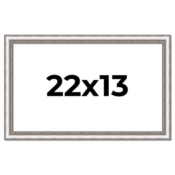 22x13 Frame Silver Real Wood Picture Frame Width 1.25 Inches | Interior Frame Depth 0.5 Inches |