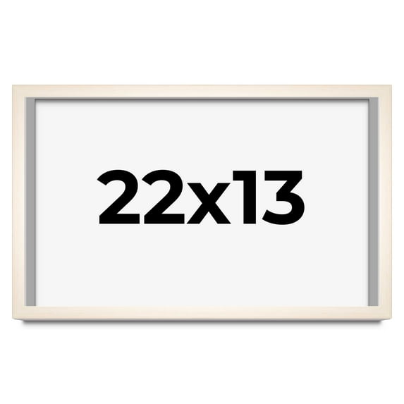 22x13 Frame White Wash Solid Wood Picture Frame | 0.75 Inch Moulding Width | Includes UV Acrylic