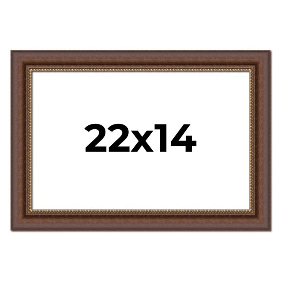 22x14 Copper and Brown Real Wood Picture Frame Width 2 inches | Interior Frame Depth 0.5 inches |