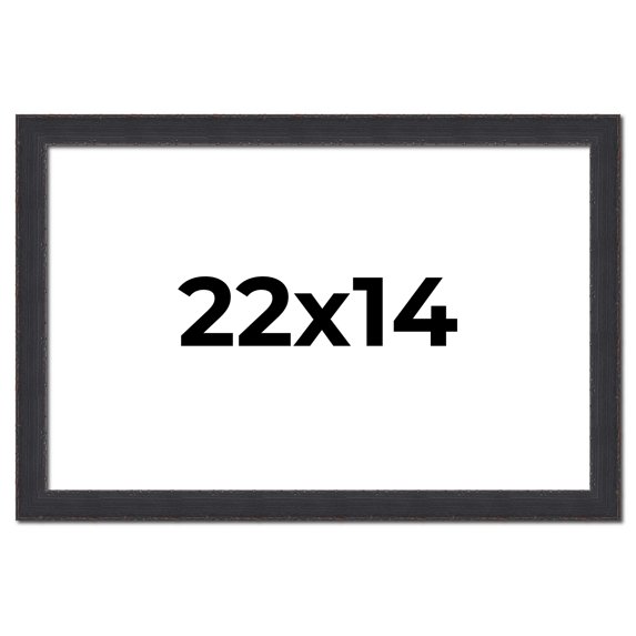 22x14 Frame Black Real Wood Picture Frame Width 1.25 Inches | Interior Frame Depth 0.5 Inches |