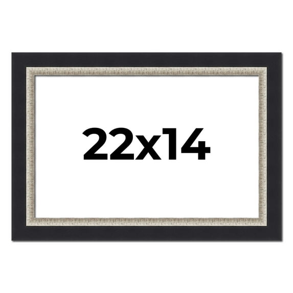 22x14 Frame Black Real Wood Picture Frame Width 2.25 Inches | Interior Frame Depth 0.5 Inches |