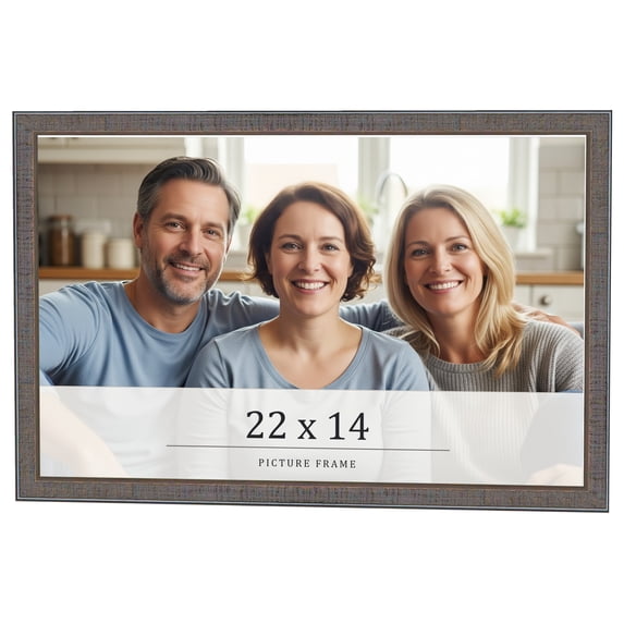 22x14 Frame Blue Kingsley Pewter Solid Wood Picture Frame Width 0.75 Inches |Interior Depth 0.5