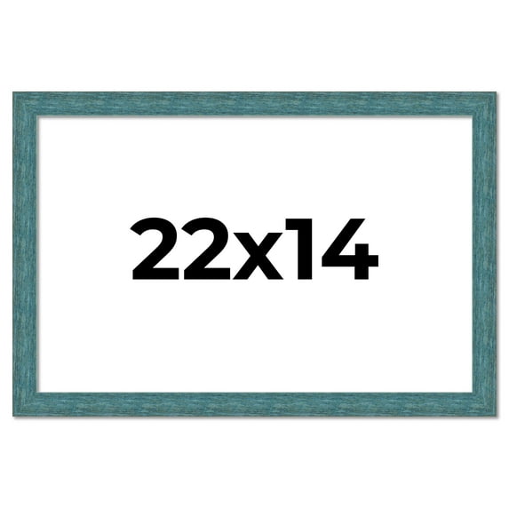 22x14 Frame Blue Rustic Barnwood Solid Wood Picture Frame Width 1.25 Inches | Interior Depth 0.5