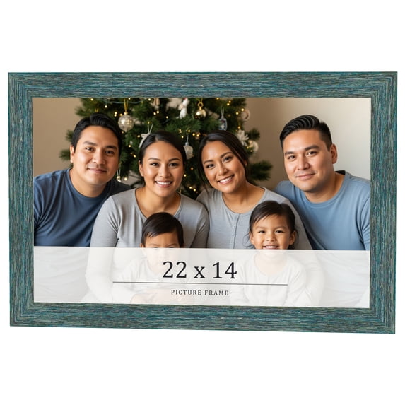 22x14 Frame Blue Rustic Barnwood Solid Wood Picture Frame Width 1.25 Inches | Interior Depth 0.5