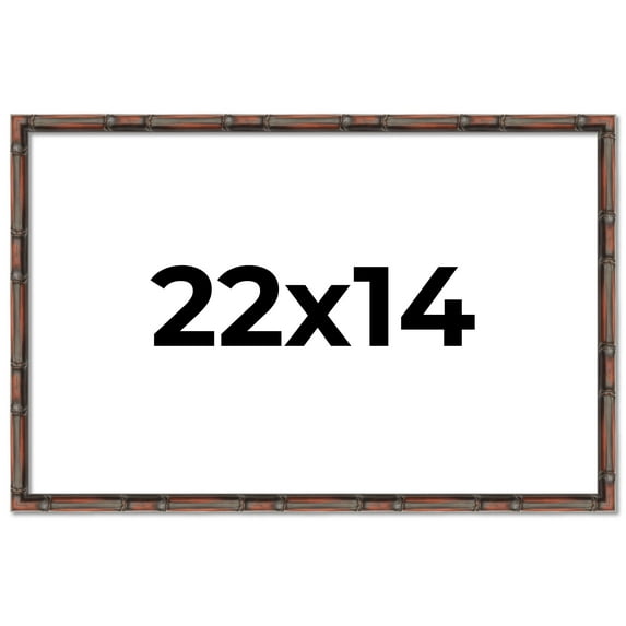 22x14 Frame Brown Bamboo with Dark Coffee/Walnut Finish | Solid Wood Picture Frame Width 0.75