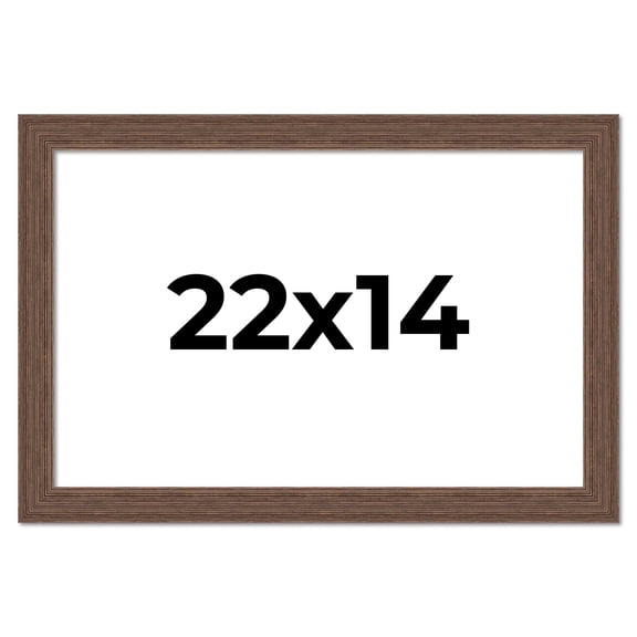 22x14 Frame Brown Distressed Barnwood Picture Frame | Rustic Farmhouse Photo Frame Includes UV