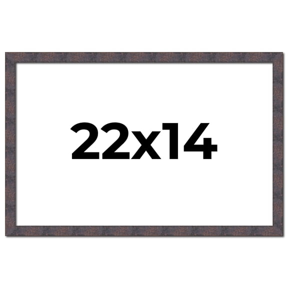 22x14 Frame Brown Rustic Lacquered Walnut Solid Wood Picture Frame Width | 0.875 Inch Moulding