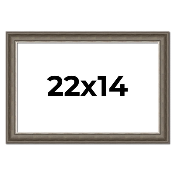 22x14 Frame Brown Solid Wood Picture Frame | 1.75 Inch Moulding Width | Austin Frame Complete with