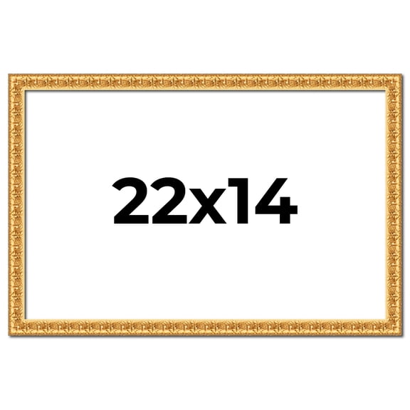 22x14 Frame Gold Real Wood Picture Frame Width 1 inches | Interior Frame Depth 0.5 inches | Edwina