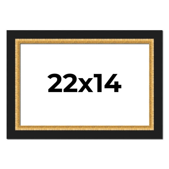 22x14 Frame Gold Real Wood Picture Frame Width 2.25 Inches | Interior Frame Depth 0.5 Inches |