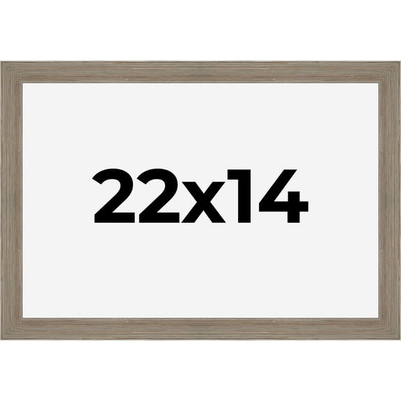 22x14 Frame Gray Barnwood Rustic Solid Wood Picture Frame | 1.5 Inch Moulding Width | Includes UV