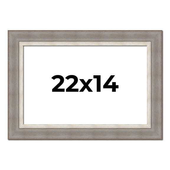 22x14 Frame Grey Real Wood Picture Frame Width 2.75 Inches | Interior Frame Depth 0.5 Inches |