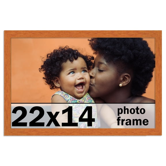 22x14 Frame Honey Pecan Brown Picture Frame - Modern Photo Frame Includes UV Acrylic Shatter Guard
