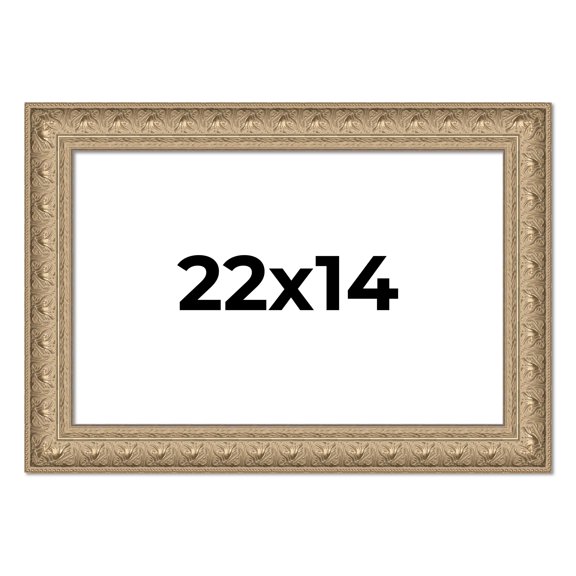 22x14 Frame Ornate Silver Beaded Solid Wood Picture Frame Width 2.5 Inches | Interior Depth 1