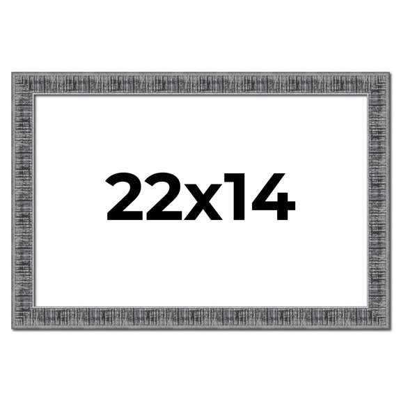 22x14 Frame Silver Black Rustic Sonoma Solid Wood Picture Frame | 1.5 Inch Moulding Width |