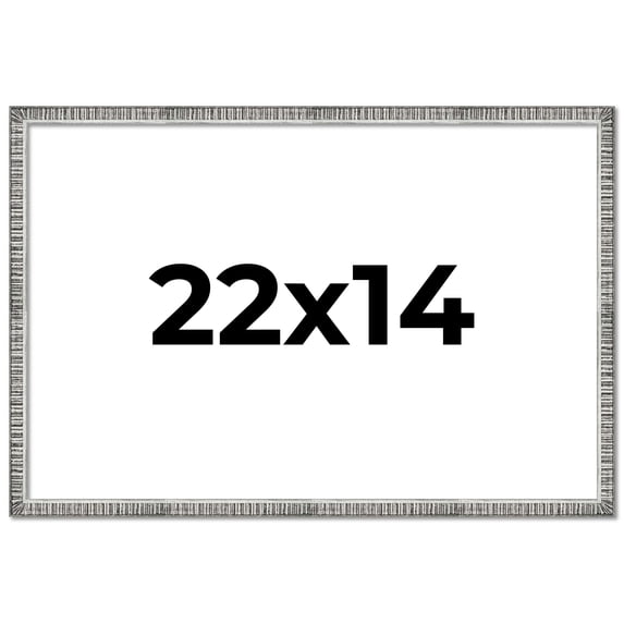 22x14 Frame Silver Grey Distressed Solid Wood Picture Frame | 0.75 Inch Moulding Width | Interior