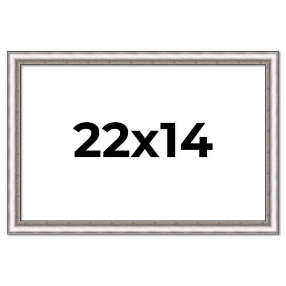22x14 Frame Silver Real Wood Picture Frame Width 1.25 Inches | Interior Frame Depth 0.5 Inches |