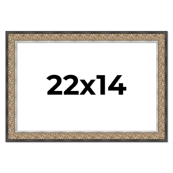 22x14 Frame Silver Real Wood Picture Frame Width 1.75 Inches | Interior Frame Depth 0.5 Inches |