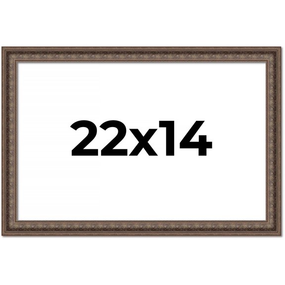 22x14 Ornate Brown Real Wood Picture Frame Width 1.5 Inches | Interior Frame Depth 0.5 Inches |