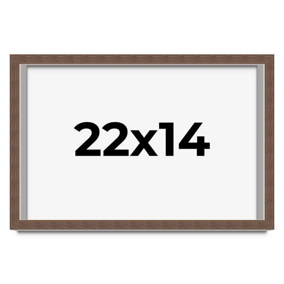 22x14 Shadow Box Frame Brown | 1.125 inches Deep Real Wood Rustic Shadowbox Display Frame | UV