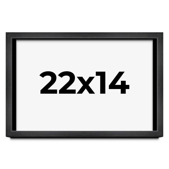 22x14 Shadow Box Frame Grey Charcoal Black | 0.875 Inches Deep | Wood Shadowbox Display Frame | UV
