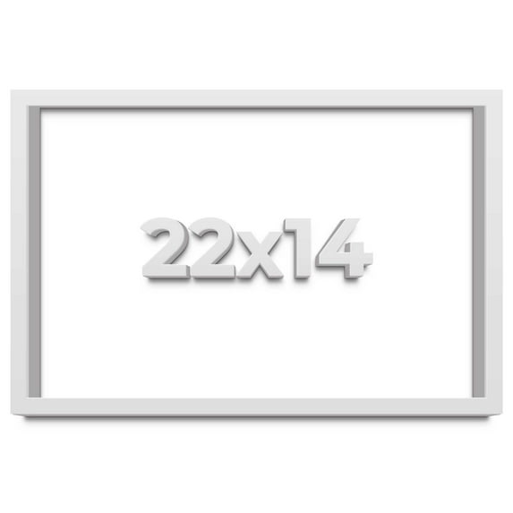 22x14 Shadow Box Frame White | 2 Inches Deep Real Wood Contemporary Shadowbox Display Frame | UV