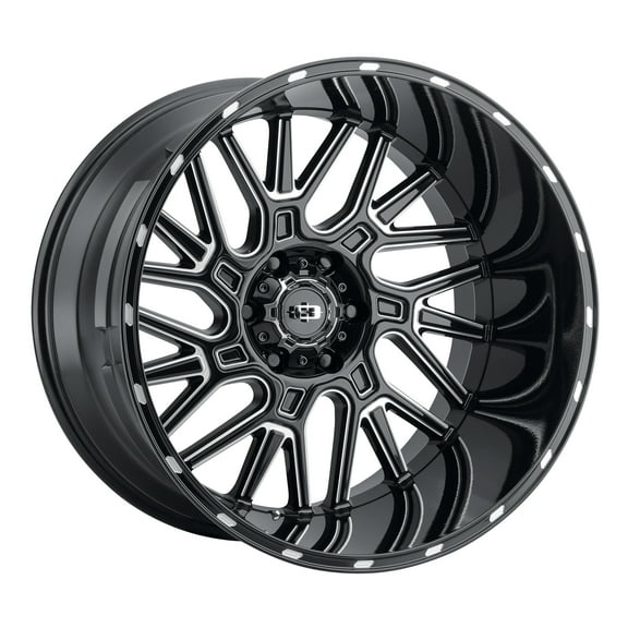 22x14 Vision 404 Brawl Gloss Black Milled Spoke Wheel 6x5.5 (-76mm)