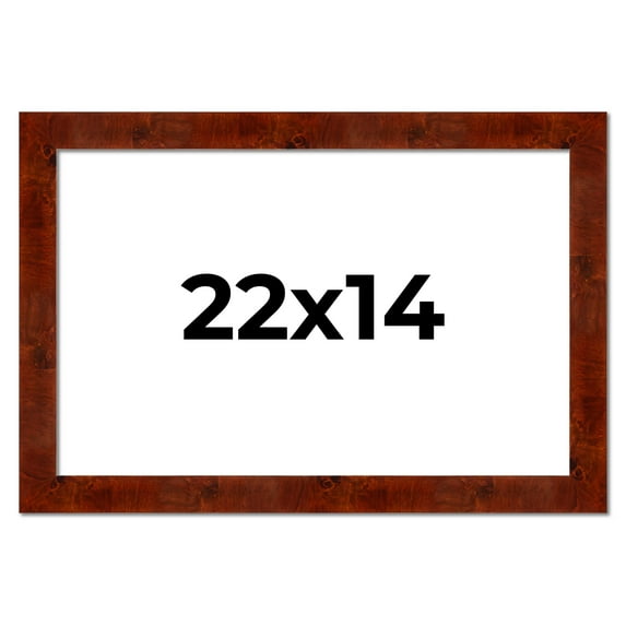 22x14 Walnut Brown Veneer Real Wood Picture Frame Width 1.75 inches | Interior Frame Depth 0.5