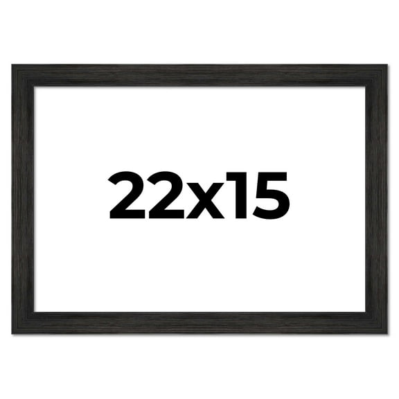 22x15 Black Rustic Wide Barnwood Picture Frame - UV Acrylic, Foam Board Backing, Hanging Hardware