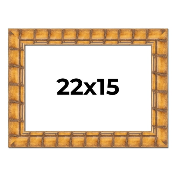 22x15 Frame Beige Real Wood Picture Frame Width 3 inches | Interior Frame Depth 0.5 inches |