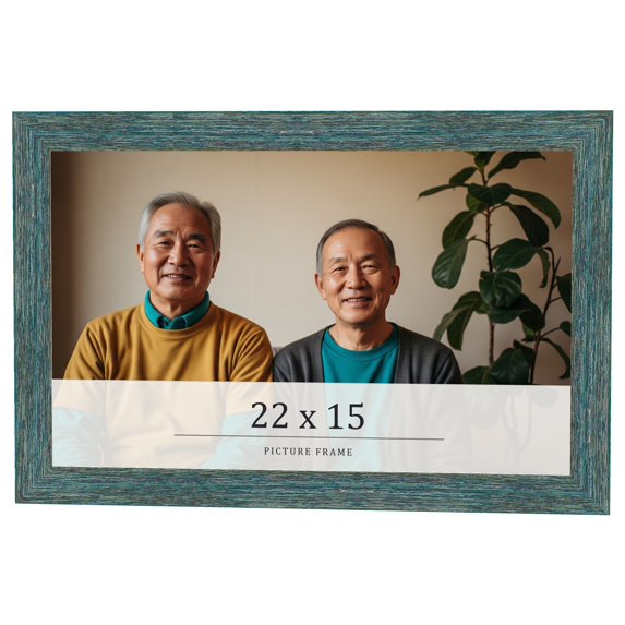22x15 Frame Blue Rustic Barnwood Solid Wood Picture Frame Width 1.25 Inches | Interior Depth 0.5