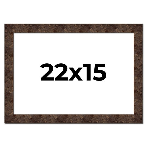 22x15 Frame Brown Burl Real Wood Picture Frame Width 1.625 Inches | Interior Frame Depth 0.5 Inches