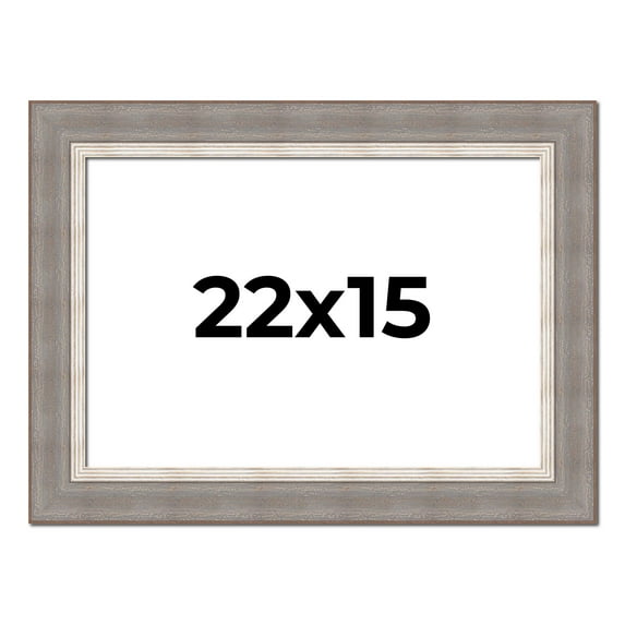 22x15 Frame Grey Real Wood Picture Frame Width 2.75 Inches | Interior Frame Depth 0.5 Inches |