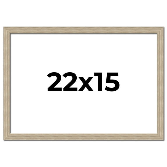 22x15 Frame Grey Solid Wood Picture Frame Width 1 Inches | Interior Frame Depth 0.5 Inches |