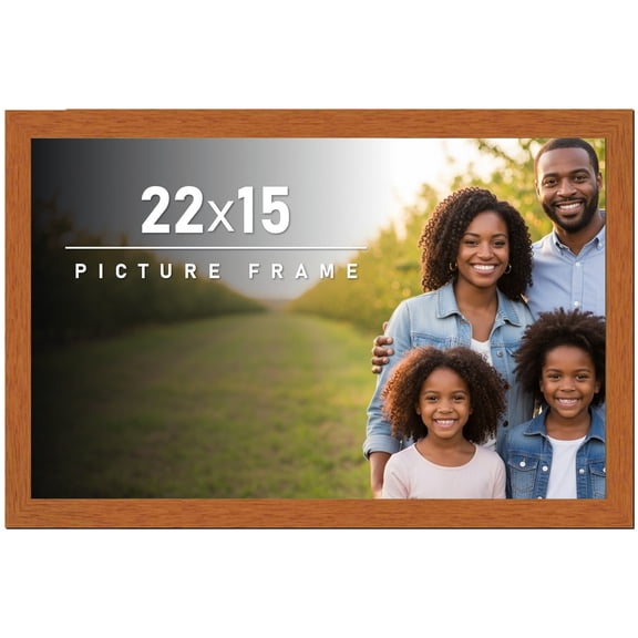 22x15 Frame Honey Pecan Brown Picture Frame - Modern Photo Frame Includes UV Acrylic Shatter Guard