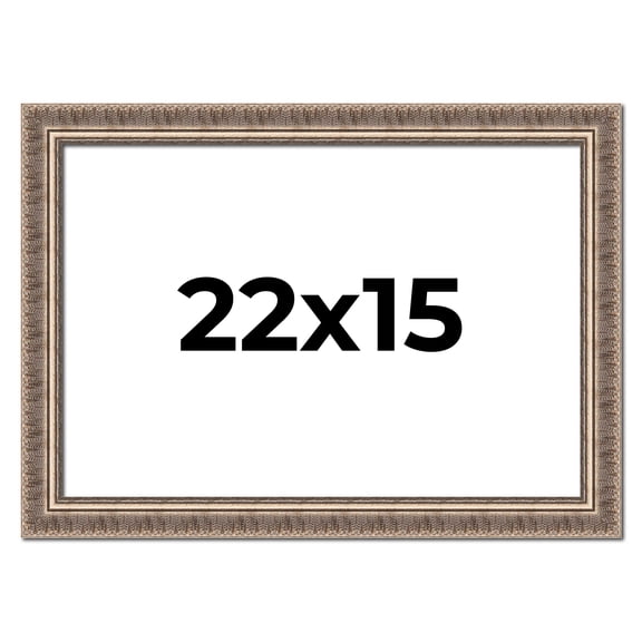 22x15 Frame Silver Harvest Ornate Solid Wood Picture Frame | 1.75 Inch Moulding Width |Mayflower