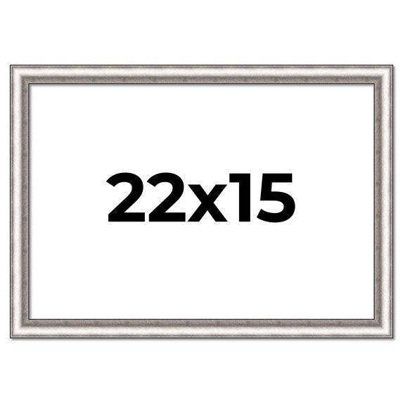22x15 Frame Silver Real Wood Picture Frame Width 1.25 Inches | Interior Frame Depth 0.5 Inches |